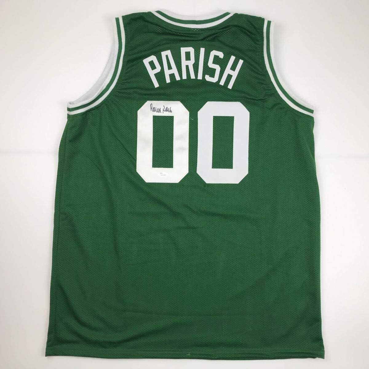 Autographed Robert Parish Boston Green Basketball Jersey with COA