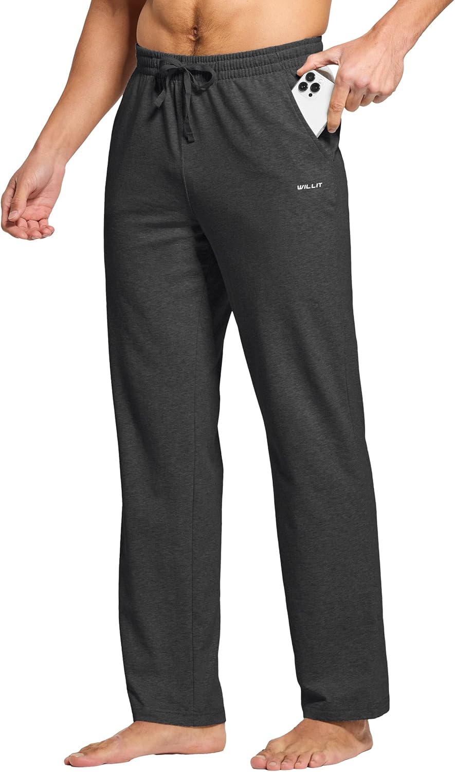 Willit Men's Cotton Yoga Sweatpants for Comfort and Style