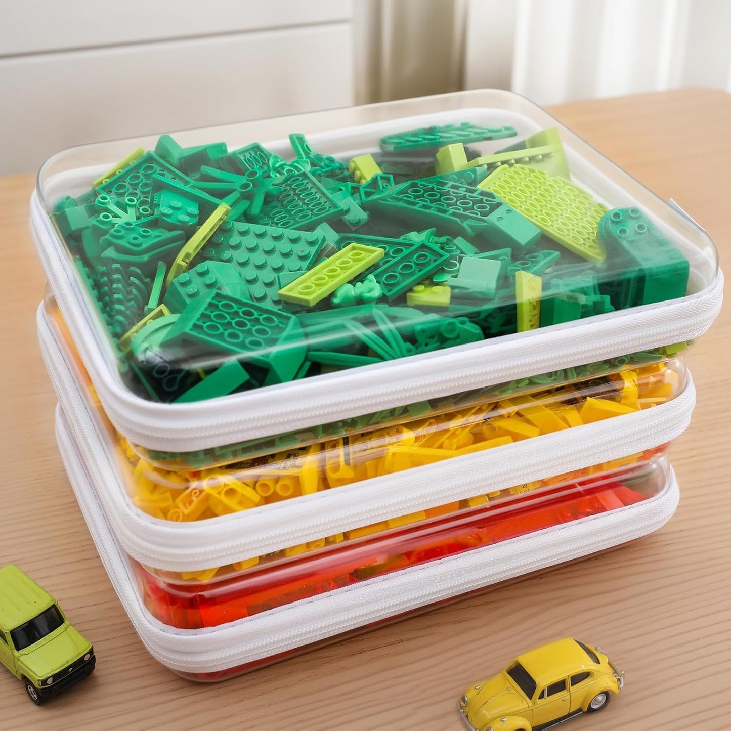 3PCS Large Clear Hard Shell Zippered Case for Organizing