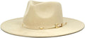 Big Wide Brim Boho Western Fedora for Men and Women - Felt, 4in Brim