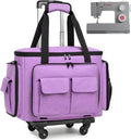 Sewing Machine Case with Wheels Purple - Rolling Tote with Pockets