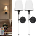 Battery Operated Wall Sconce Set of 2 for Modern Decor