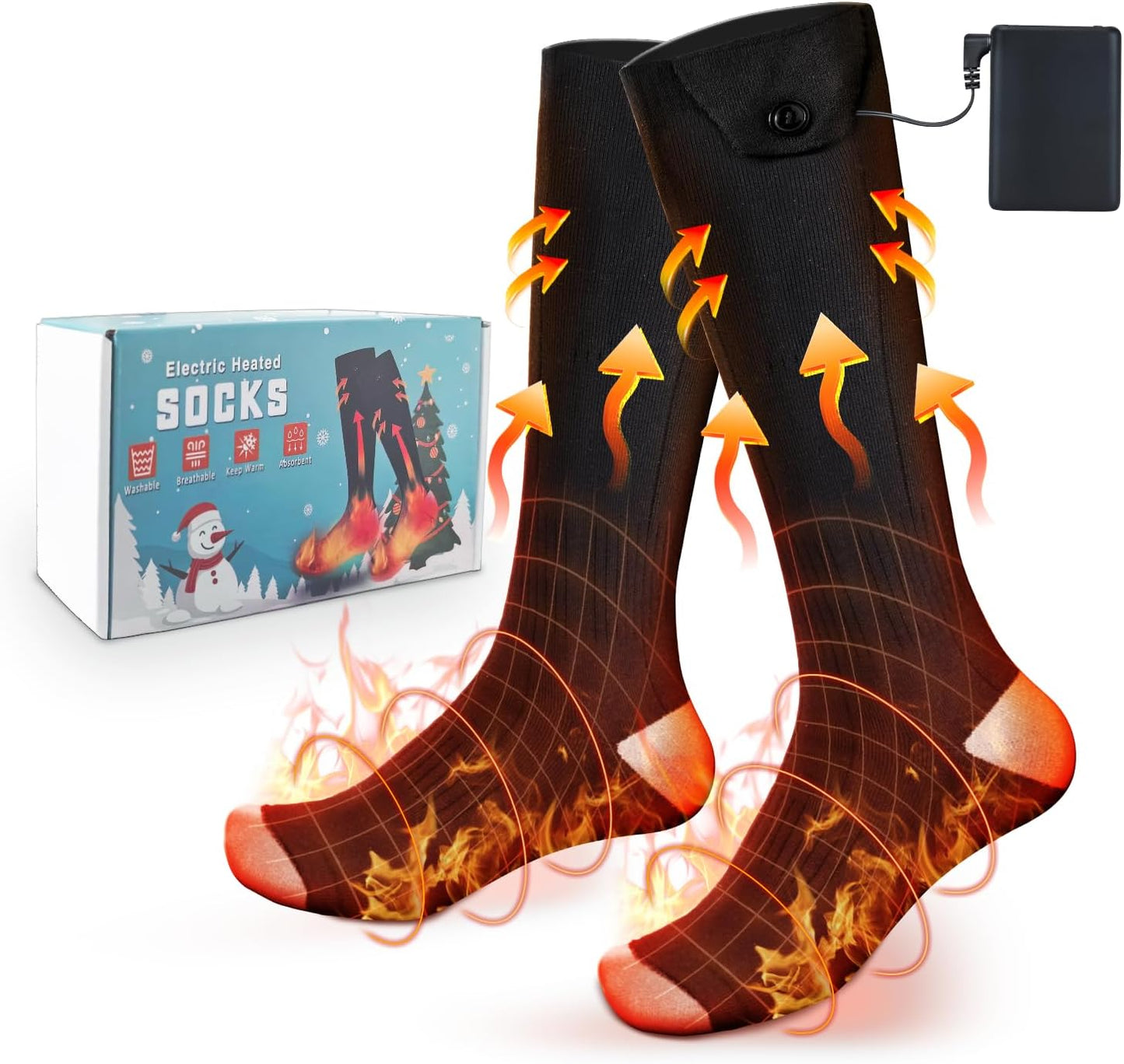 Heated Socks for Men Women with Rechargeable Battery Pack