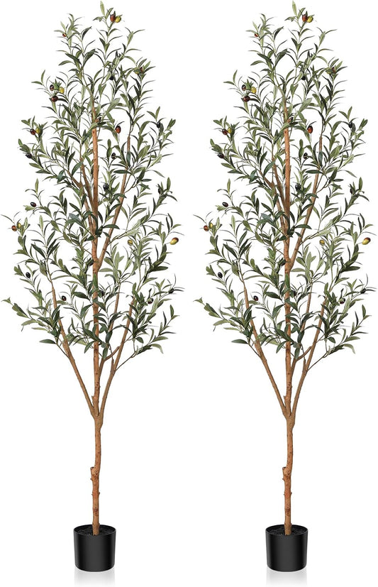 Kazeila 6FT Tall Artificial Olive Tree for Home Office Decor