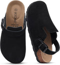KIDMI Women's Suede Clogs with Back Strap - Comfortable (Style KH6Y)