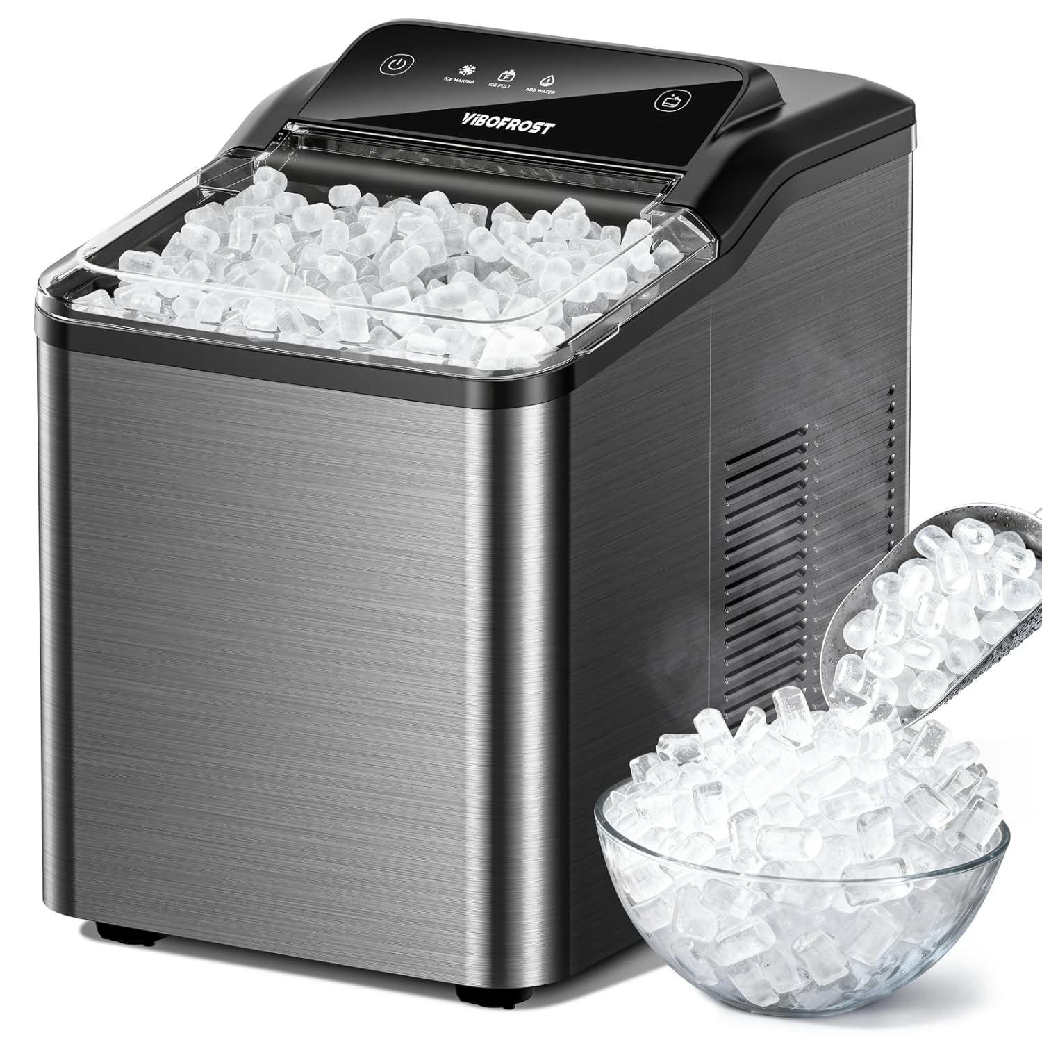 Nugget Ice Maker Countertop for Chewable Ice, 35lbs/24H