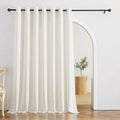 Sheer Door Curtains Linen Texture Semi Sheer Panels - Privacy & Light