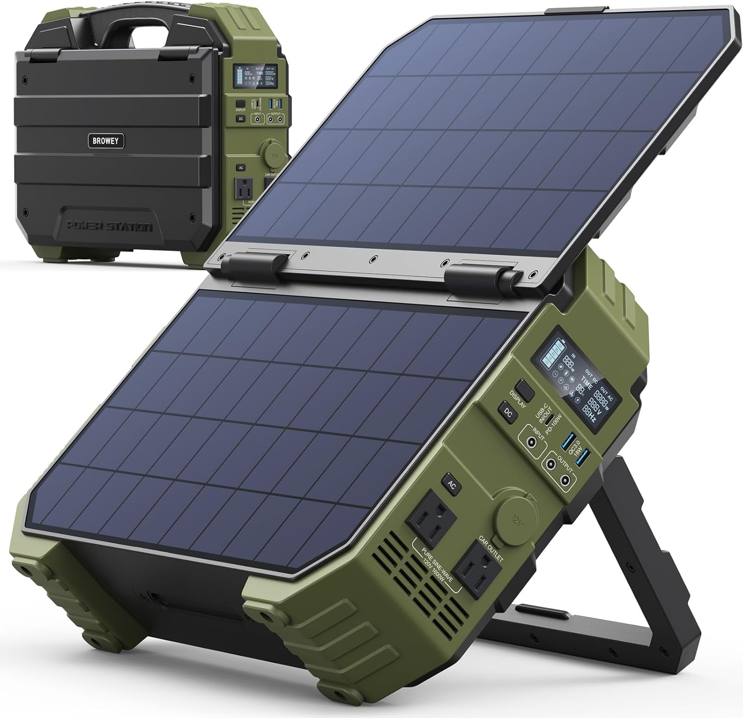 BROWEY 1600W Portable Power Station for Camping and Emergencies