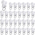 Curtain Track Roller Hooks 40 Pcs - Dual Wheel Ceiling Gliders