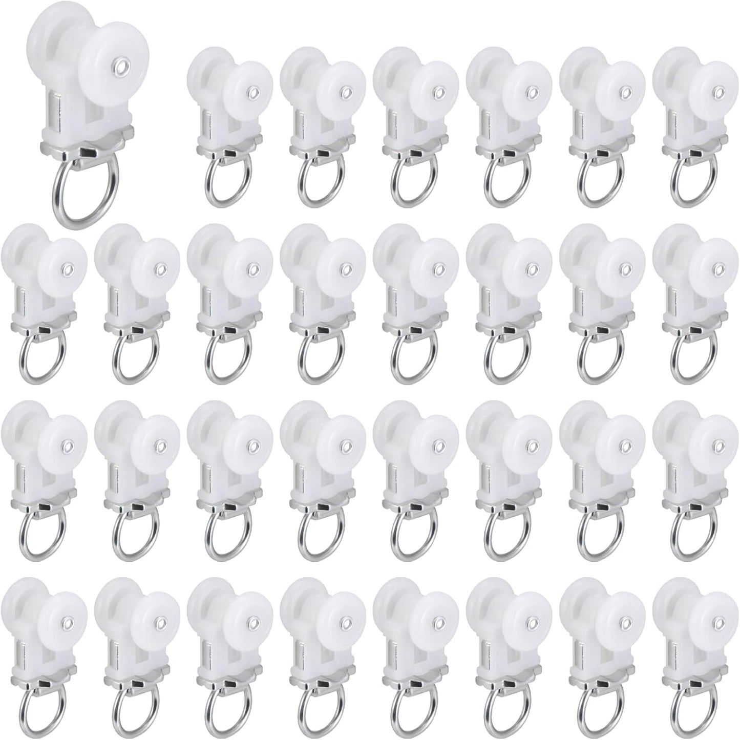 HUIKANGSHENG 40PC Dual Wheel Ceiling Glider Set - Easy Curtain Track Installation
