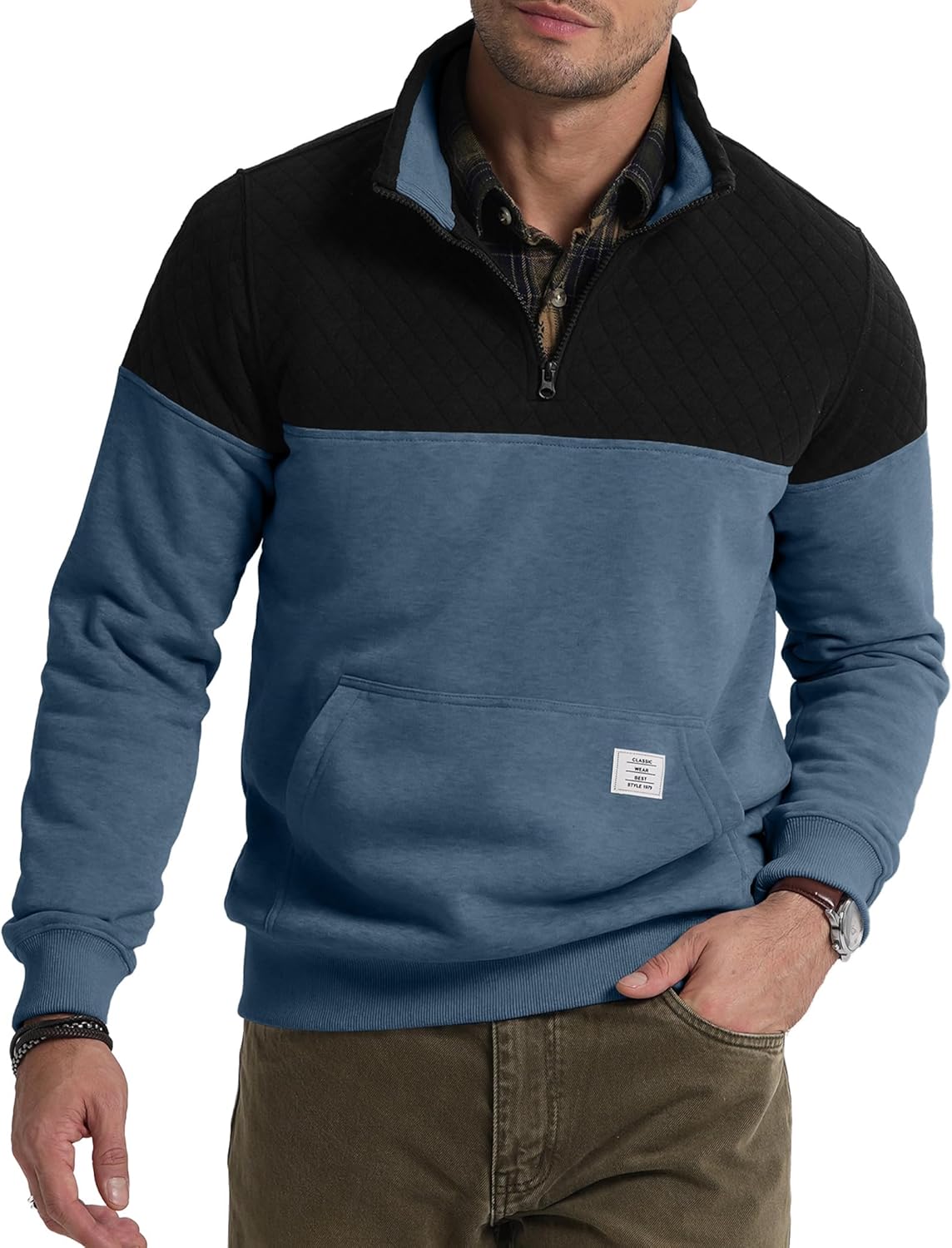 JMIERR Men's Quarter Zip Pullover for Stylish Comfort