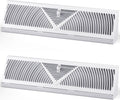 Baseboard Register Vent 24 in 2 Pack - Adjustable White Covers