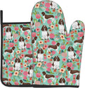 Cute Springer Spaniel Oven Mitts and Pot Holders Set - Heat Resistant