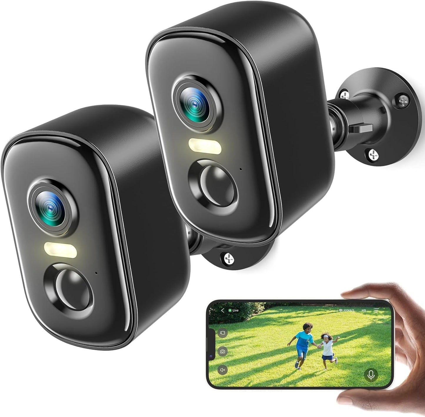 Rocktone Outdoor Security Cameras - AI Motion Detection, Color Night Vision