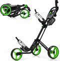 GYMAX Lightweight Golf Push Cart ~ Easy Fold, Adjustable & Stylish