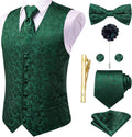 Hi-Tie Silk Mens Vest Set with Tie and Bowtie - Wedding & Formal Wear