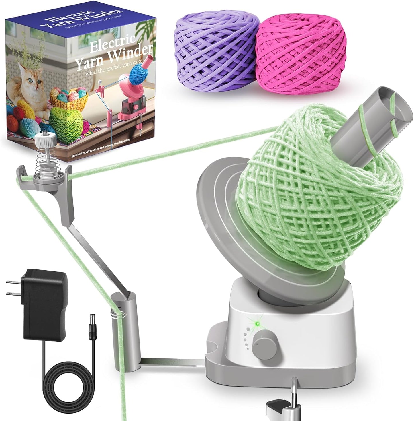 Electric Yarn Winder for Crocheting - Efficient Yarn Cakes