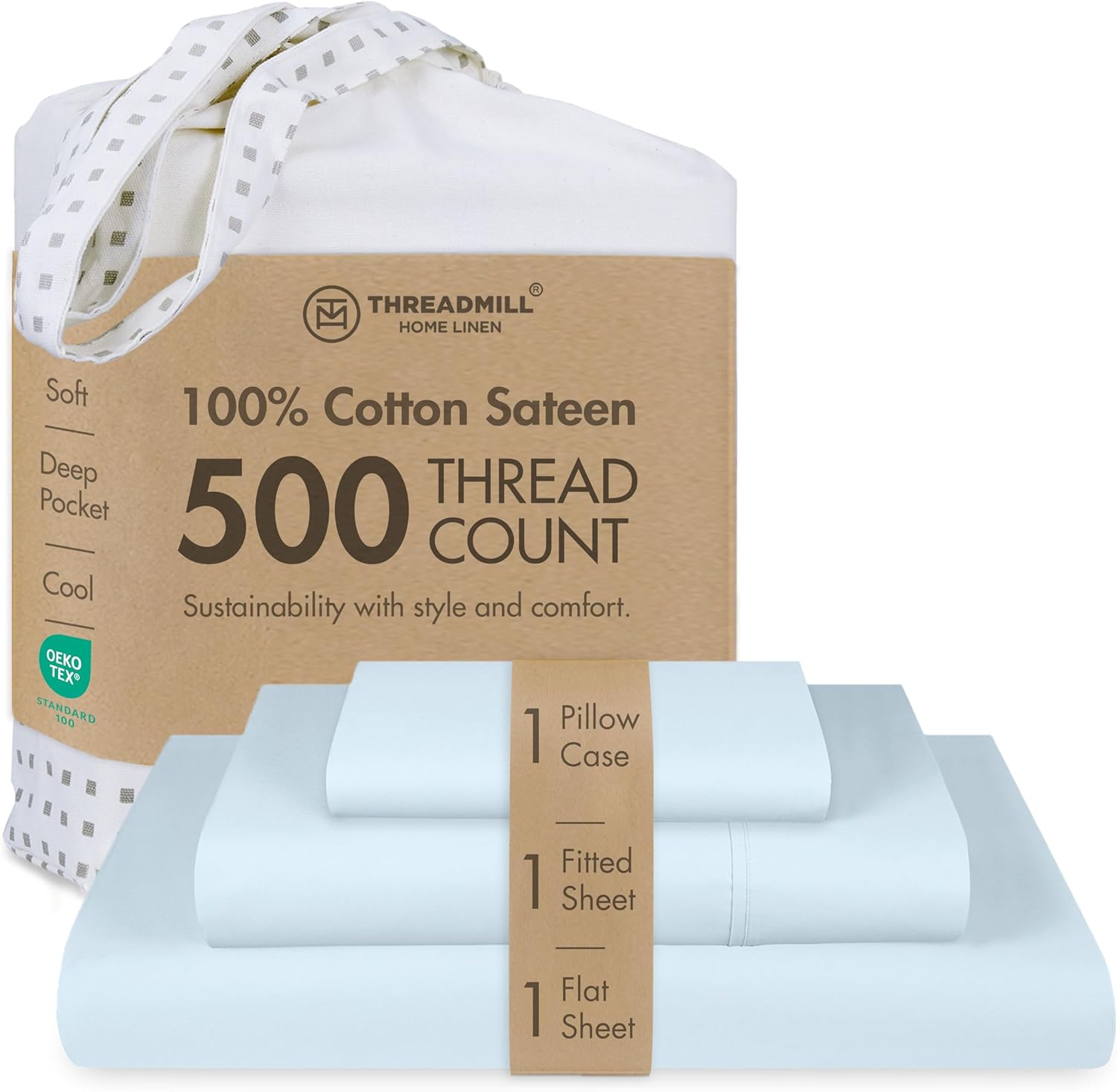 Threadmill Cotton Twin XL Sheets Set for Ultimate Softness