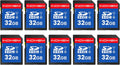INDMEM SD Card 32GB 10-Pack - High-Speed UHS-I Class 10 (Reliable