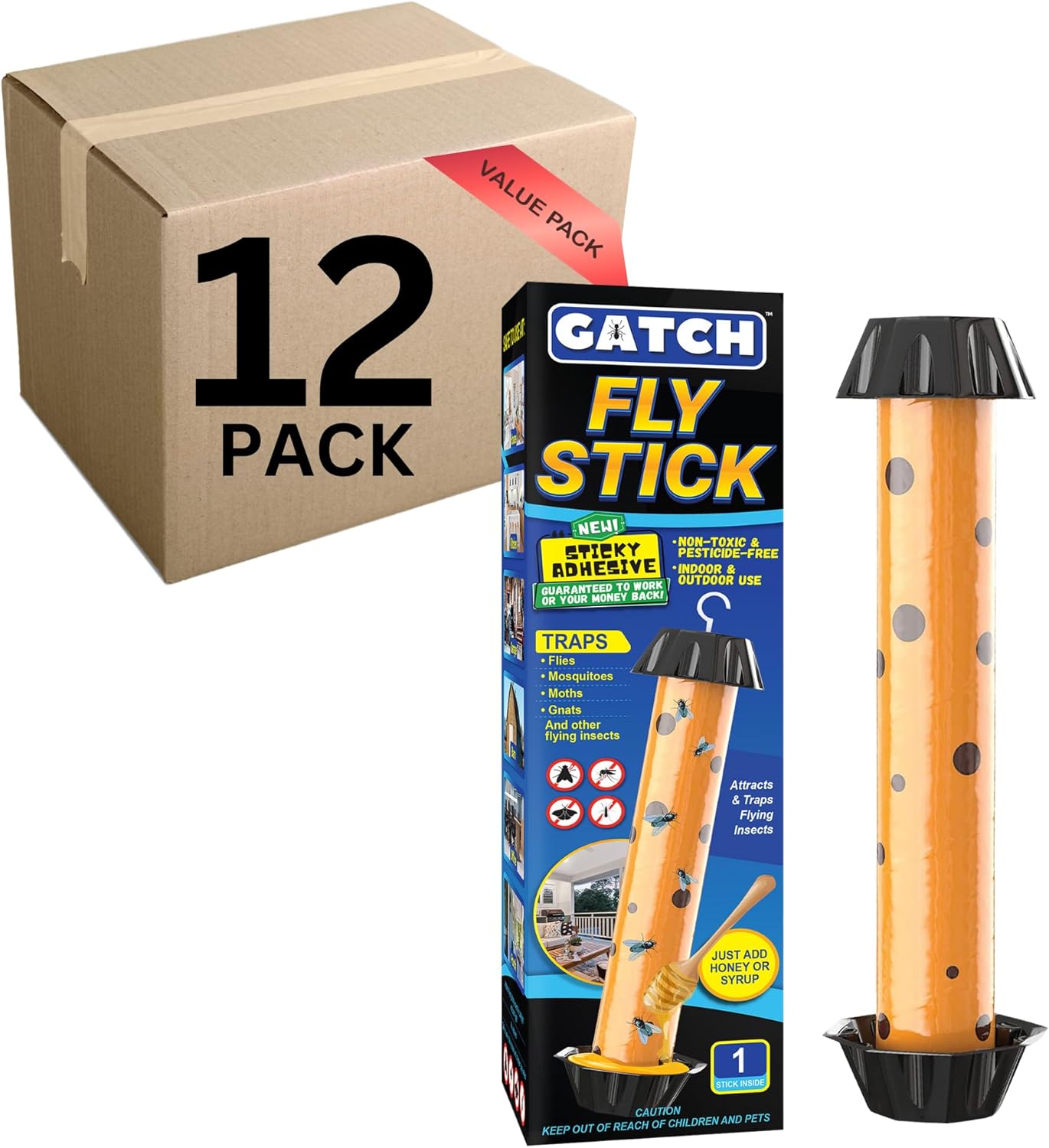 GATCH Fruit Fly Trap 12pk for Indoor and Outdoor Bug Control
