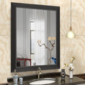 Matte Black Bathroom Mirror 24 x 32 in - Simple Thick Frame Vanity