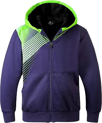 Boys Fleece Hoodie Sherpa Lined Zipper Sweatshirt Jacket