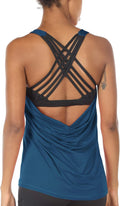 Women's Open Back Yoga Tank Top with Built-In Bra - Breathable Fit