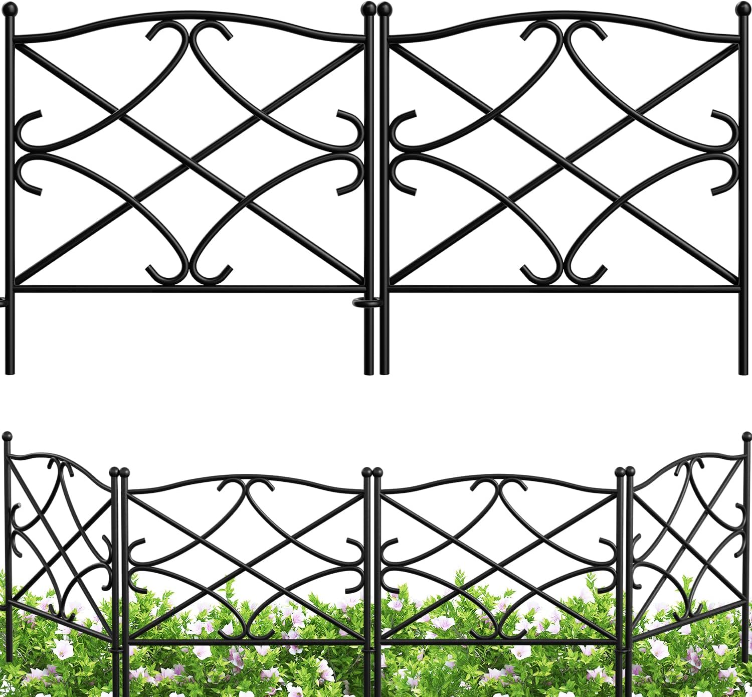 Decorative Garden Fences for Dogs - Rustproof Metal Panels
