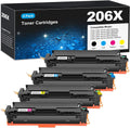 206X Toner Cartridges 4 Pack Compatible for HP 206A - High Yield Set