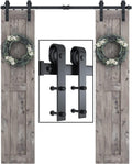 SMARTSTANDARD 6ft Double Barn Door Hardware Kit - Smooth, Quiet