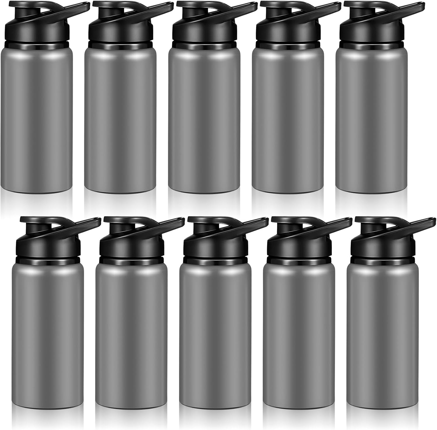 10 Pieces Reusable Aluminum Water Bottles for Outdoor Sports