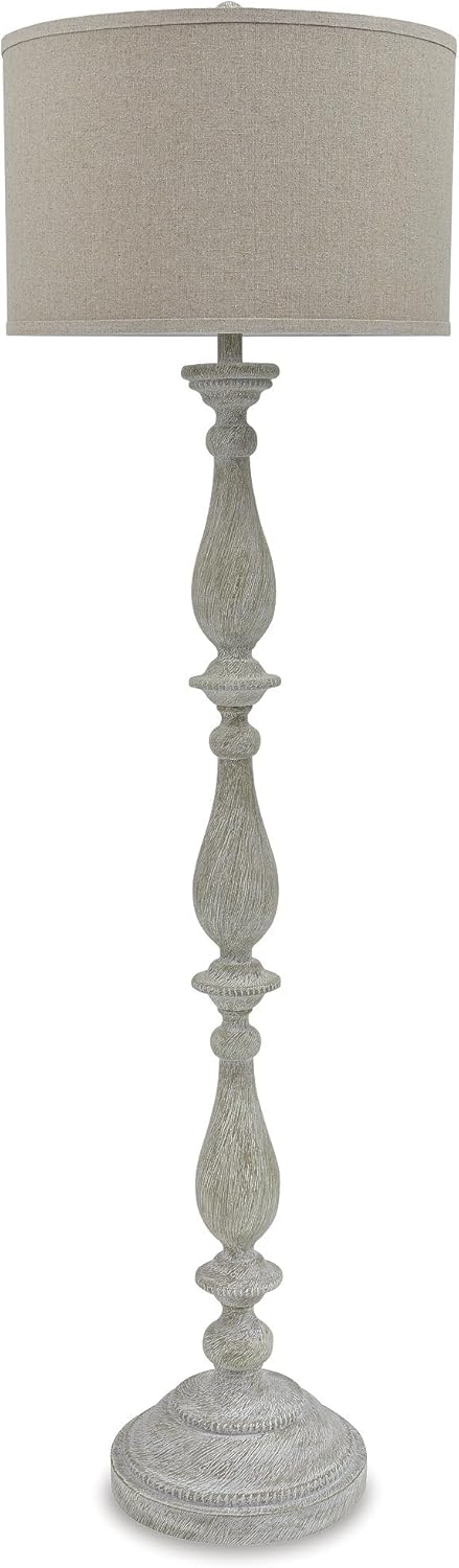 Bernadate Cottage 61in Candlestick Design Floor Lamp in Whitewash