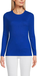 Lands' End Women's Cotton Rib Knit T-Shirt - Soft Everyday Staple
