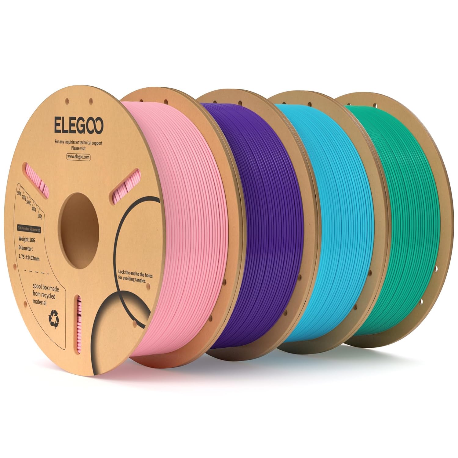 ELEGOO PLA 3D Printer Filament Bundle 4KG for FDM Printers