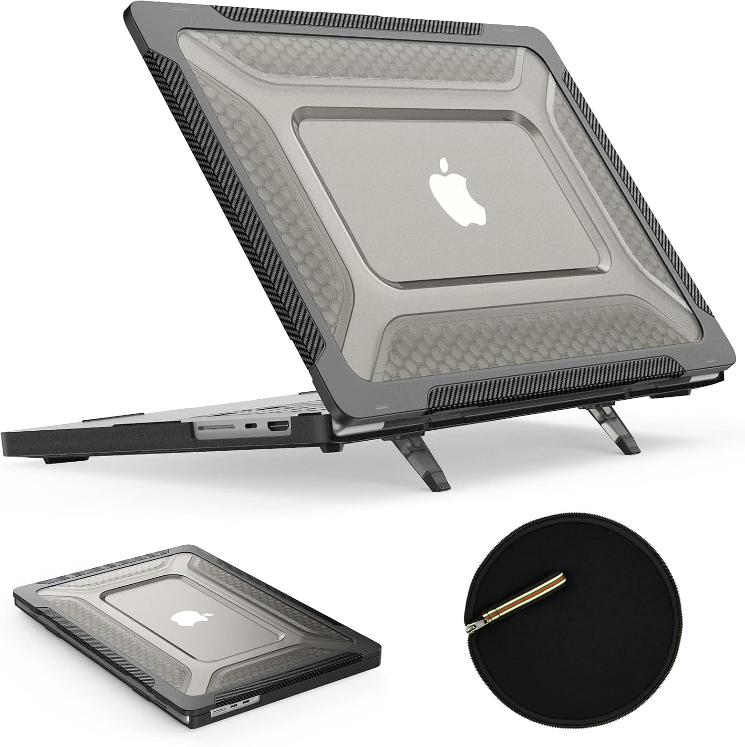 SEYMAC stock Case for MacBook Pro 16 inch with Stand & Bag