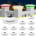 Solar Post Cap Lights with Auto-Change Colors - 12-Pack RGB