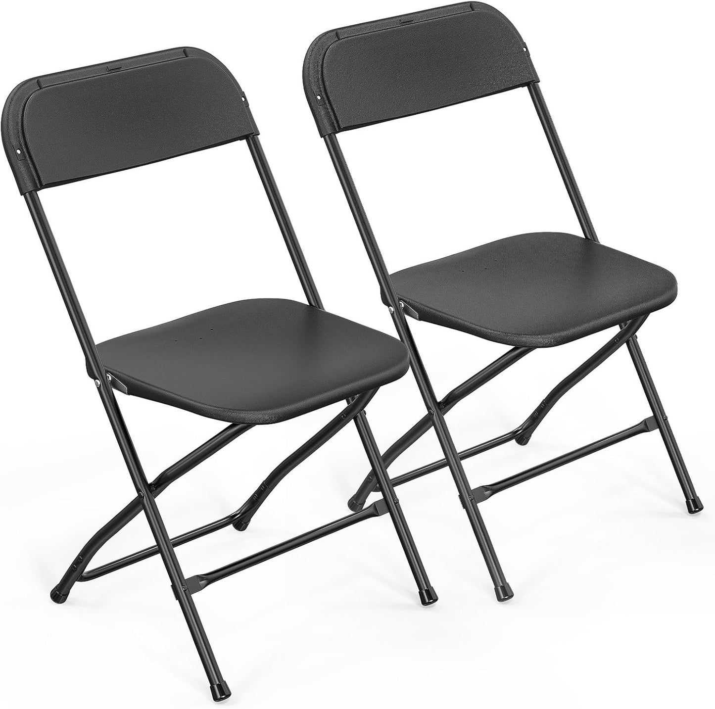 VINGLI 2 Pack Black Plastic Folding Chair for Events and More