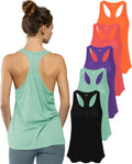 Women's 5 Pack Everyday Flowy Burnout Racer Back Tank Tops - Value see