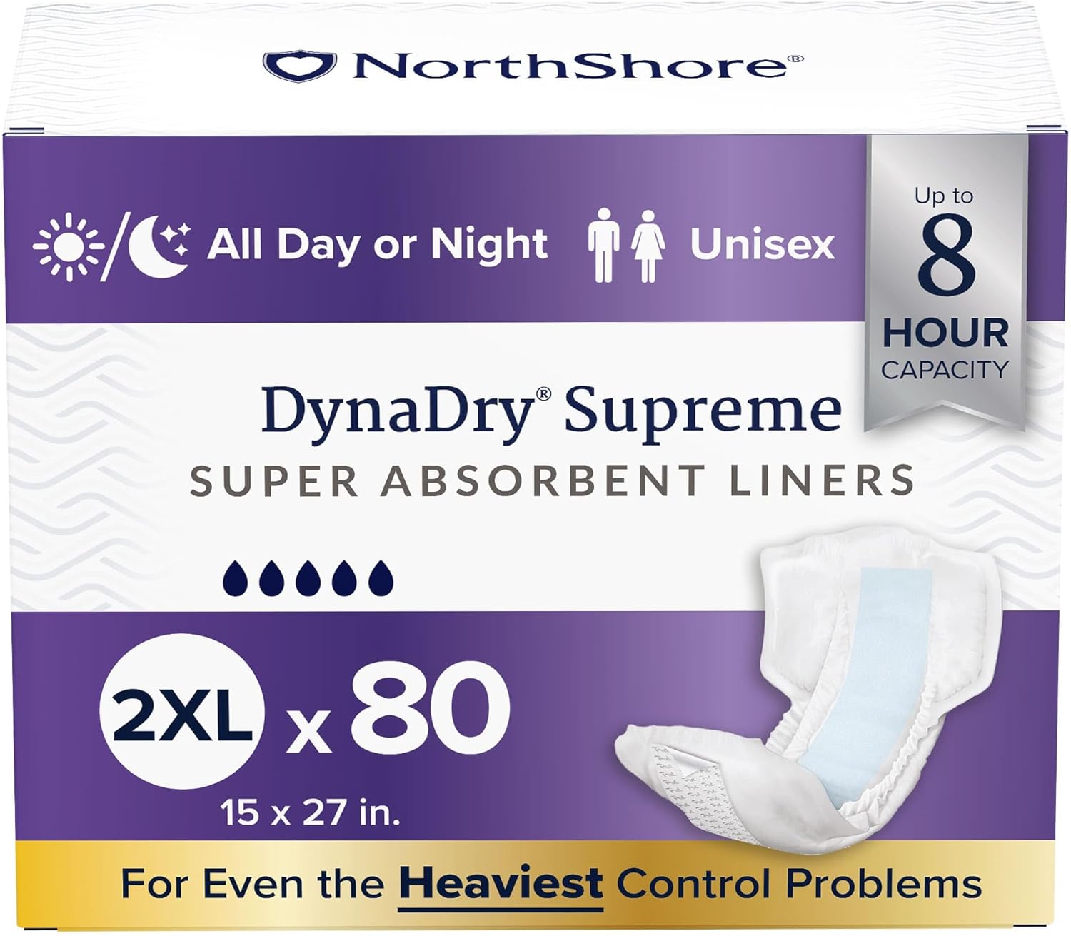 NorthShore DynaDry Supreme Liners for Men and Women, 2X-Large