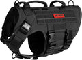 Large Tactical Dog Harness Black - No Pull, Heavy Duty Control
