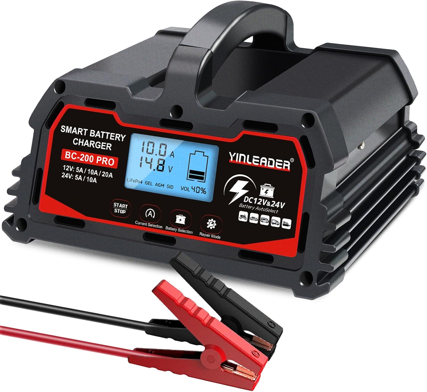 20A Smart Battery Charger for 12V/24V Lead Acid Batteries