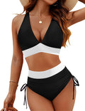 Blooming Jelly High Waisted Bikini Set - Tummy Control & Color Block v