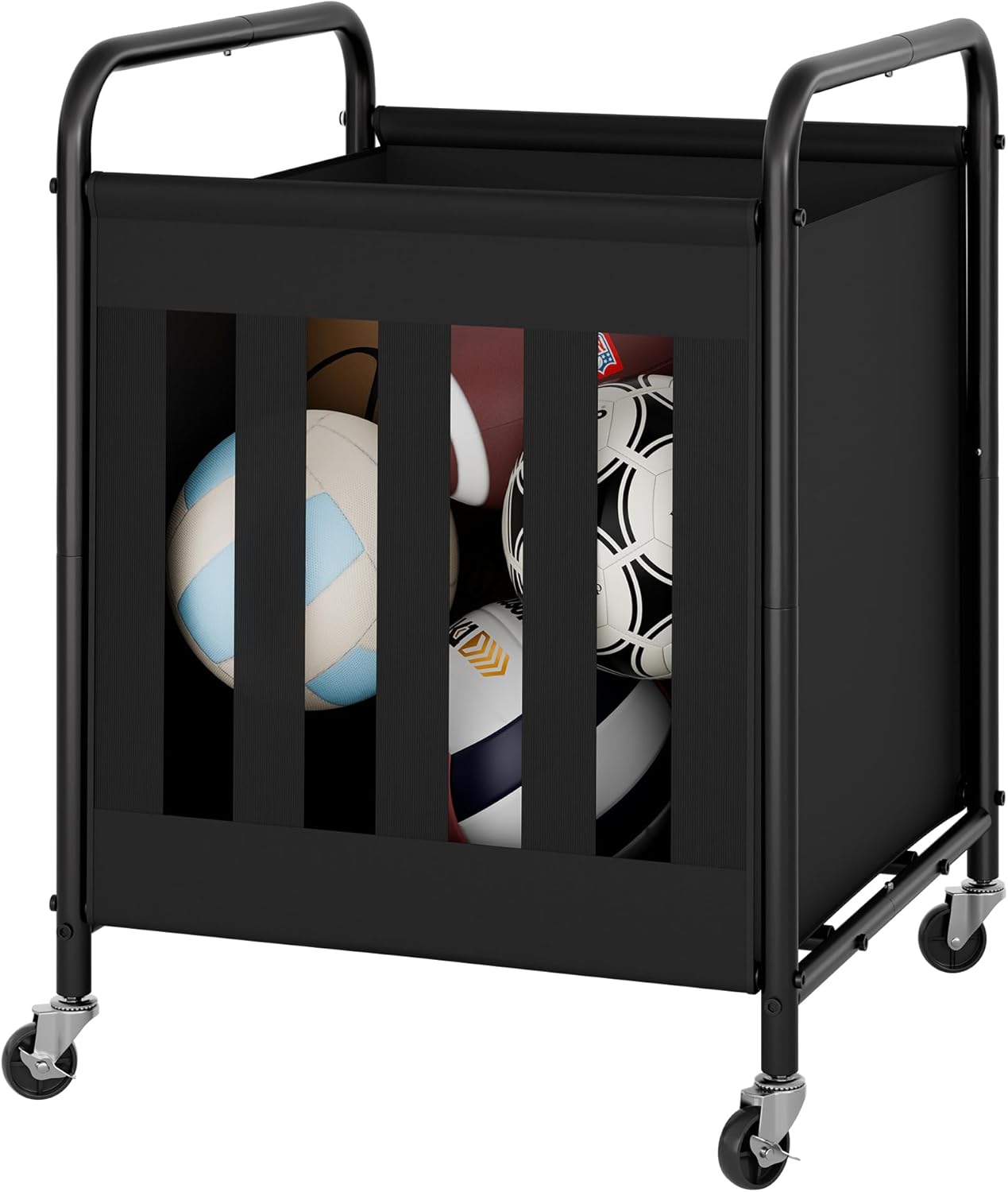 Ball Storage with Wheels for Garage Sports Equipment Organizer