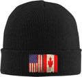 America Canada Flag Knit Beanie for Men and Women - Warm Acrylic