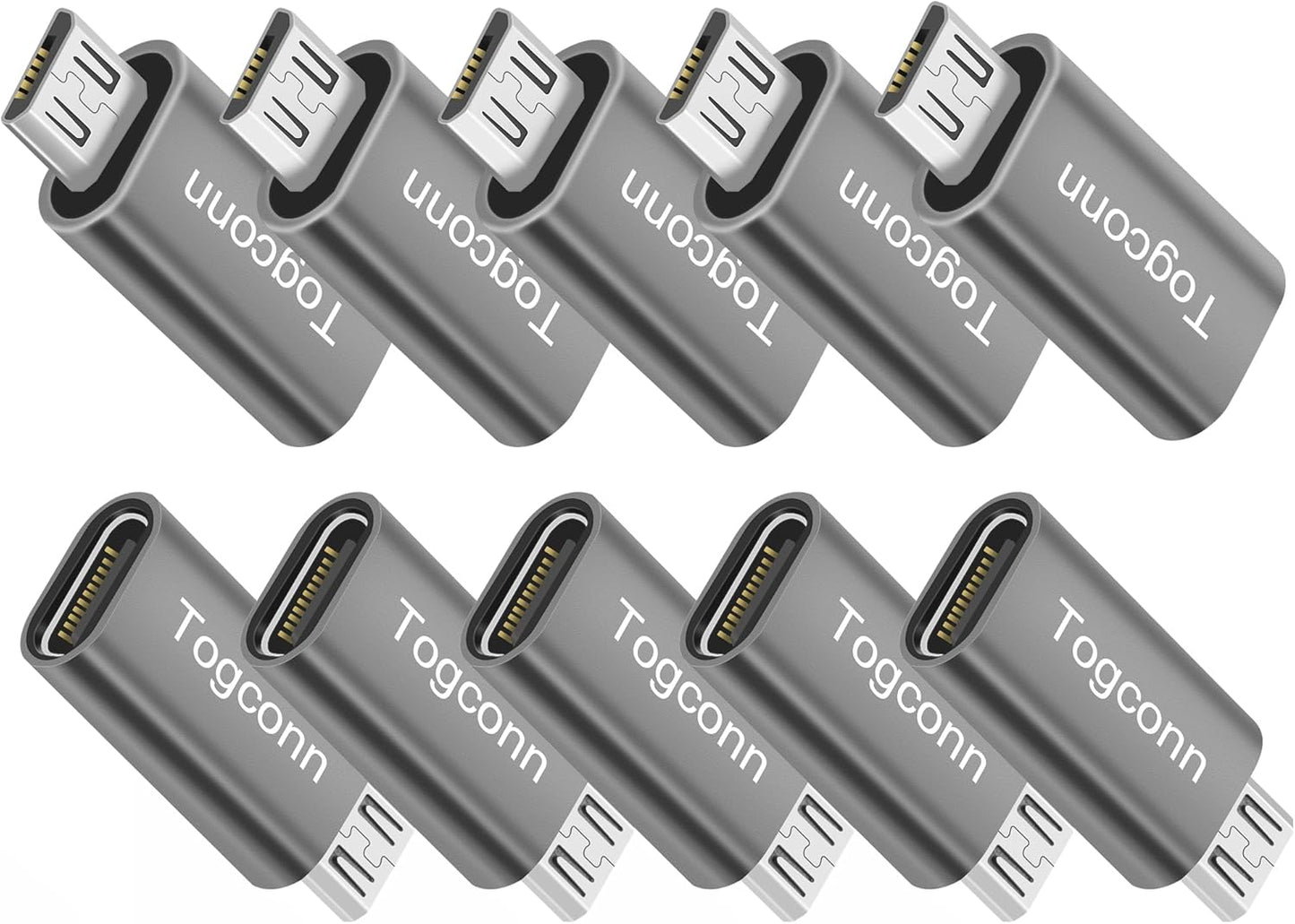 10-Pack USB C to Micro Adapter: Fast Charge & Data Sync - Togconn