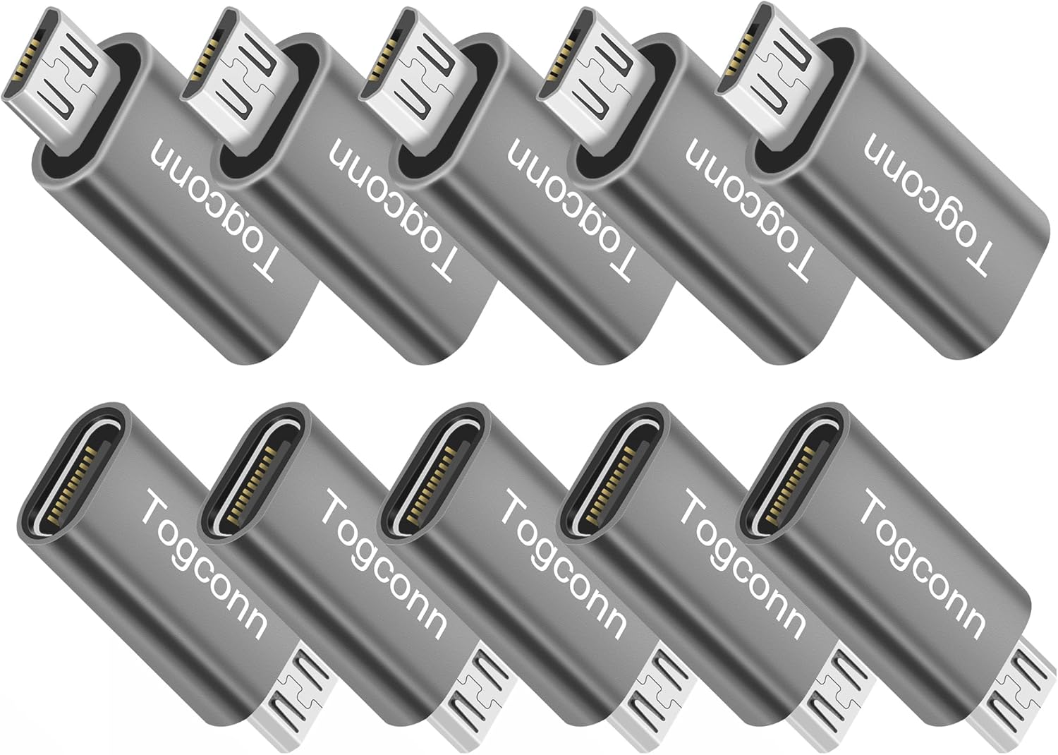 10-Pack USB C to Micro Adapter: Fast Charge & Data Sync - Togconn