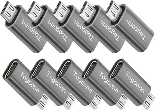 10-Pack USB C to Micro Adapter: Fast Charge & Data Sync - Togconn
