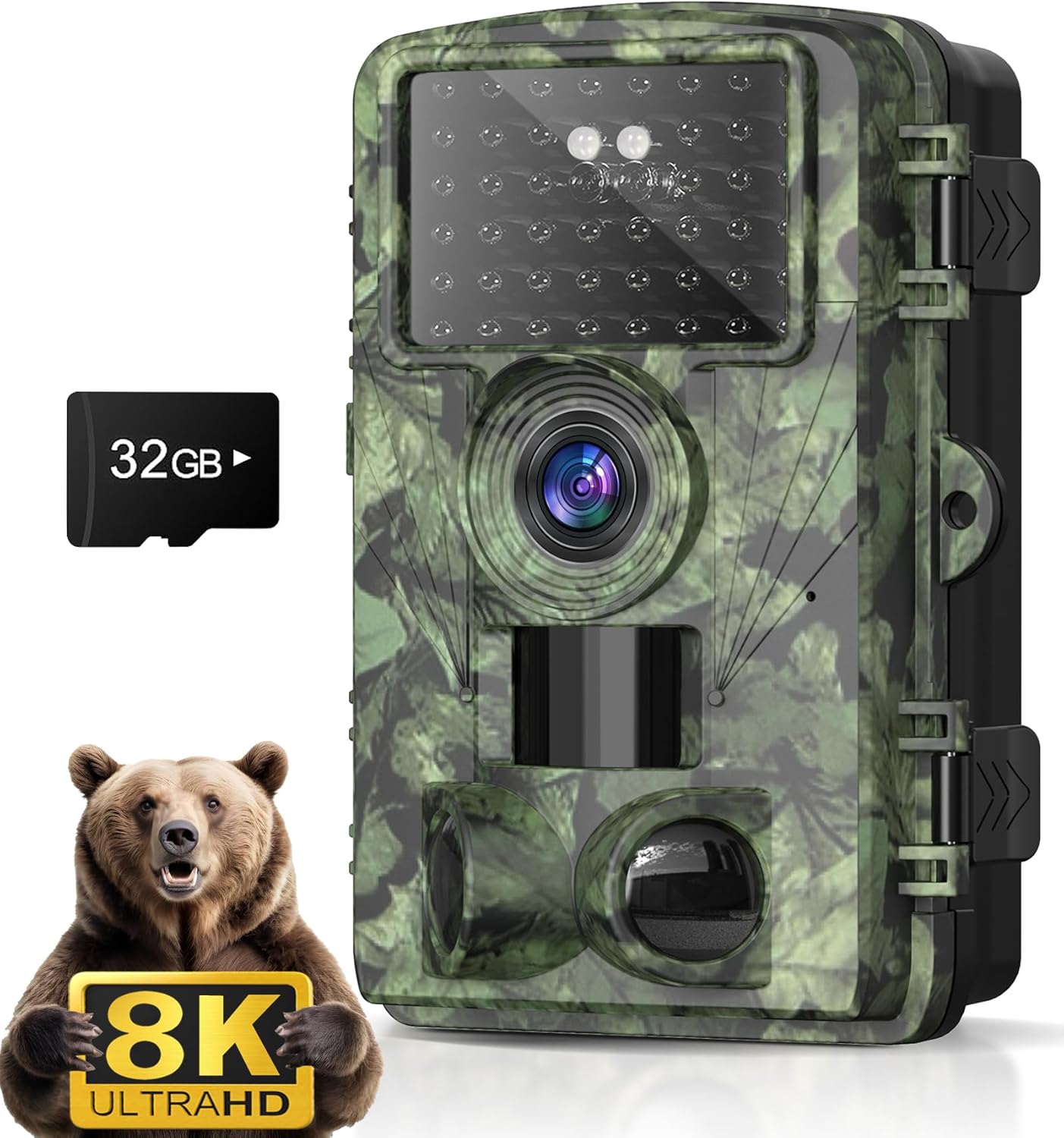 8K 60MP Trail Camera: Night Vision Wildlife Monitoring