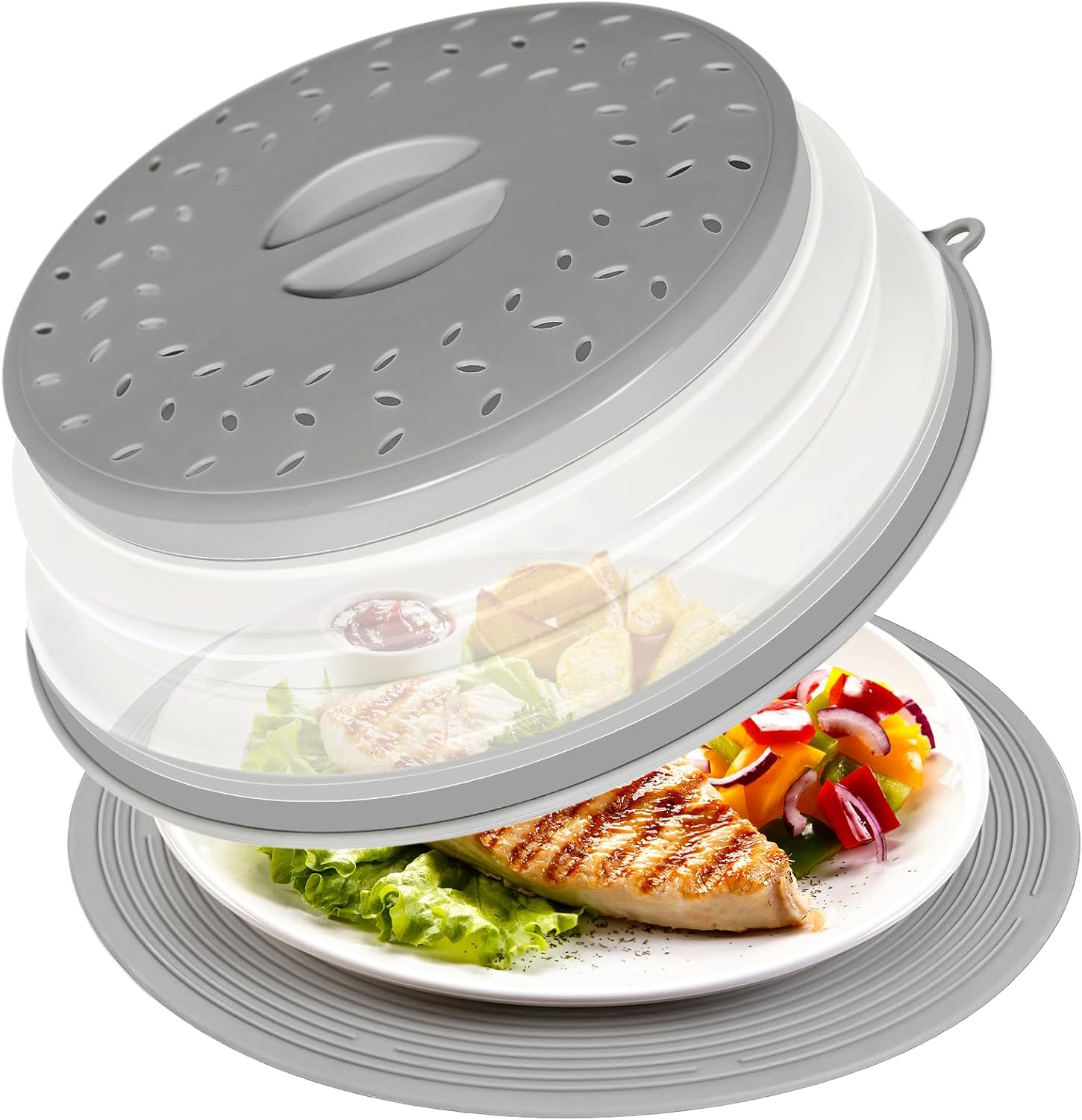 CasaCulina 2-in-1 Microwave Cover & Mat - Mess-Free Cooking!