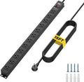 CRST 12-Outlet Long Power Strip with 15FT Cord - Heavy Duty Surge